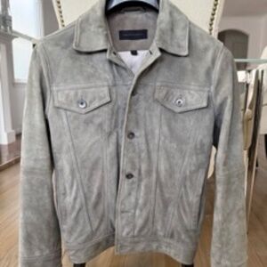 John Varvatos USA Grey/Slate Suede Trucker Jacket - Like NEW!, Size XS